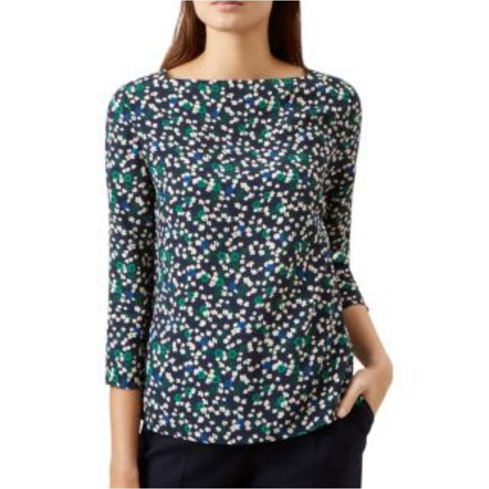 Navy Floral Women's Blouse